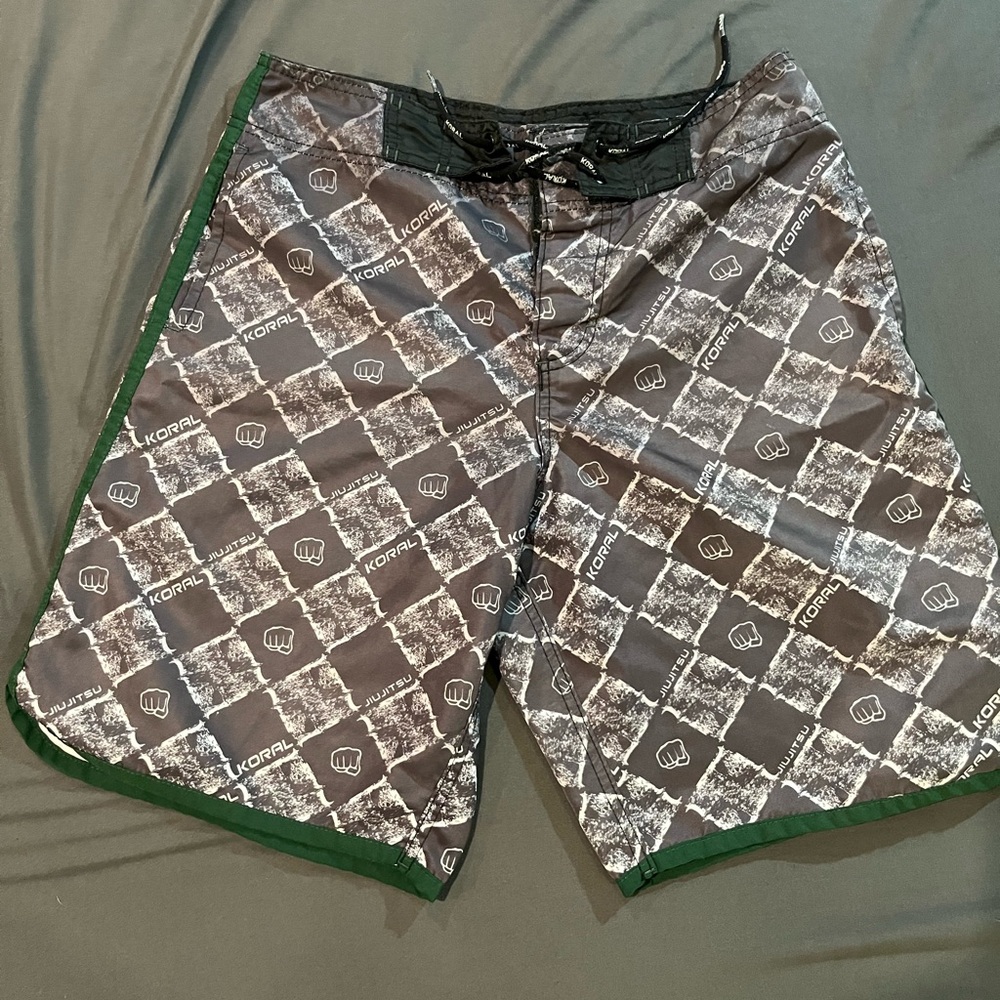 Koral Men's Black and Gray jiu jitsu/swim shorts